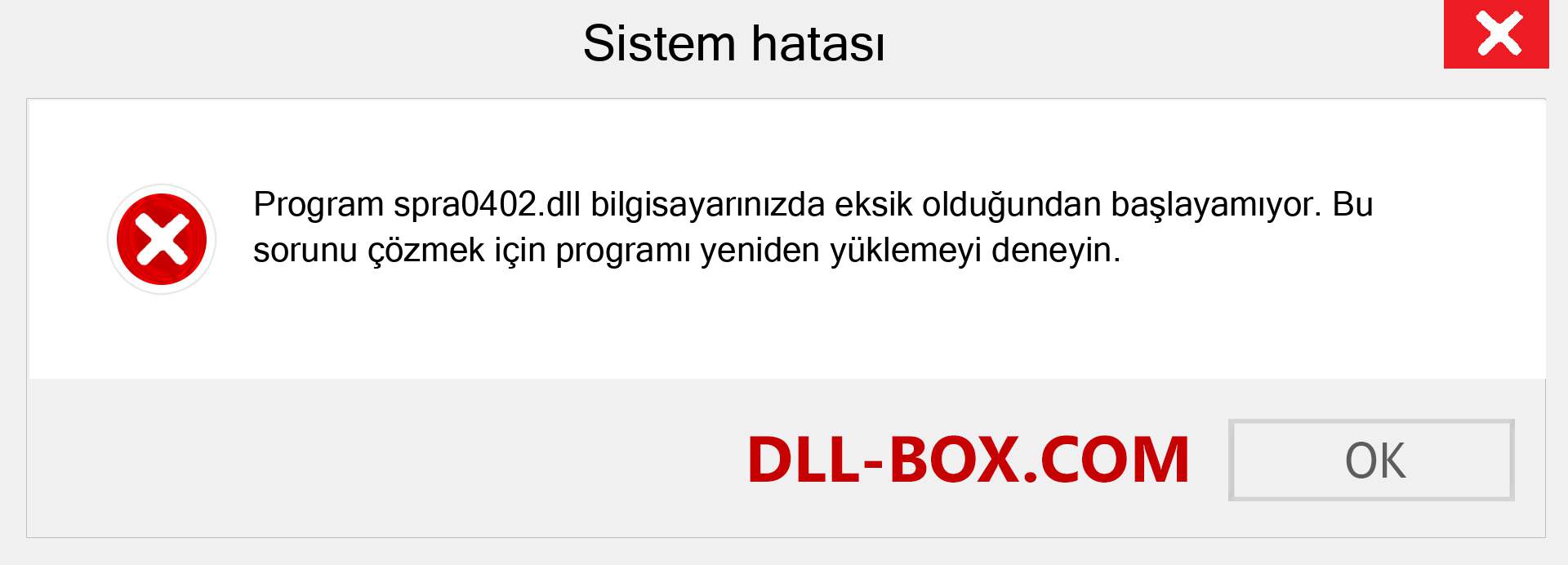 spra0402.dll dosyası eksik mi? Windows 7, 8, 10 için İndirin - Windows'ta spra0402 dll Eksik Hatasını Düzeltin, fotoğraflar, resimler